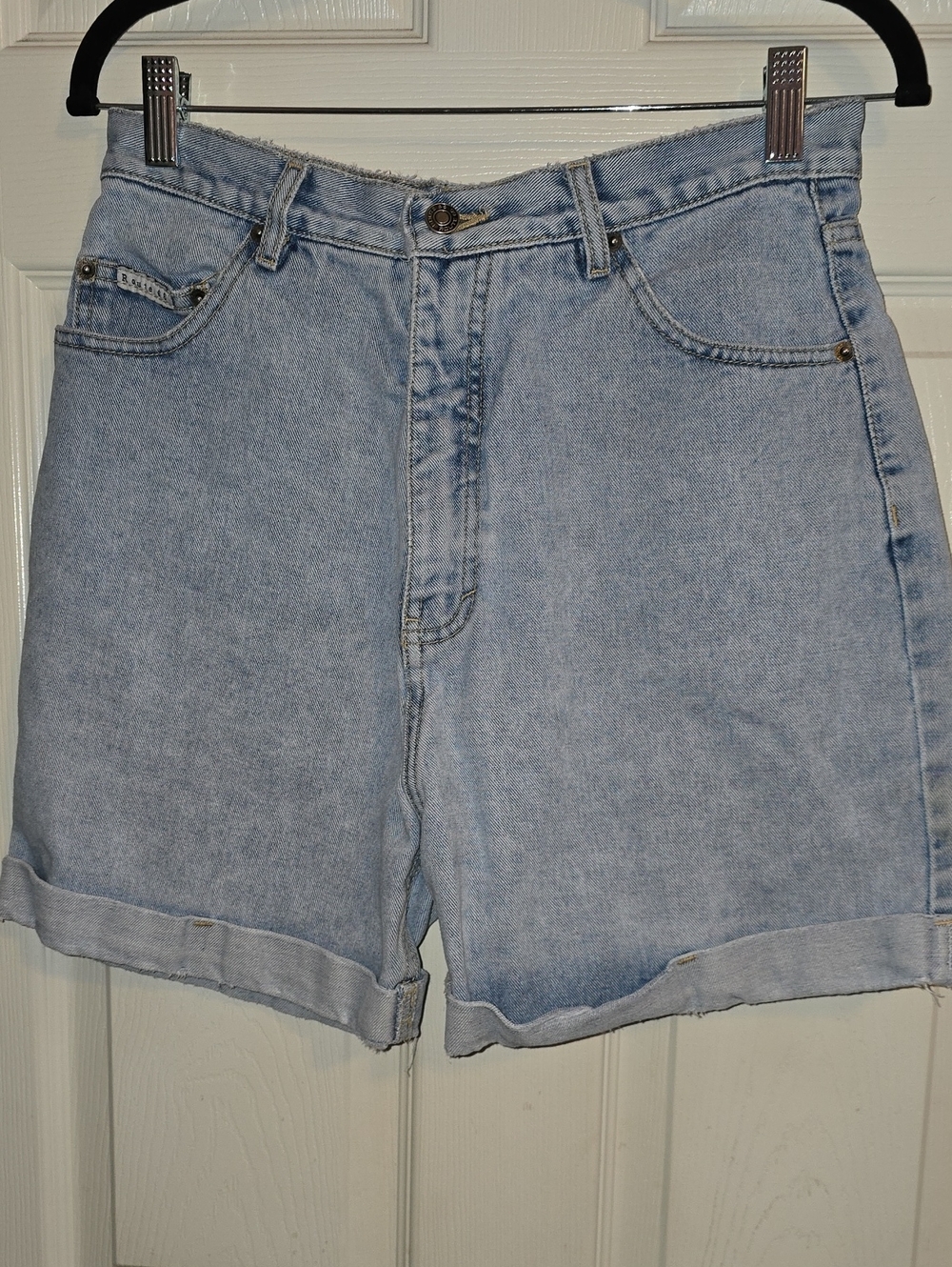 Route 66 Light Wash Denim Shorts with Rolled Cuffs